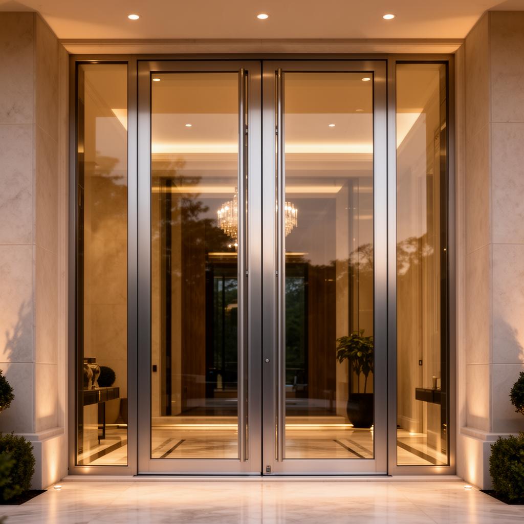 Porta pivotante de alumínio